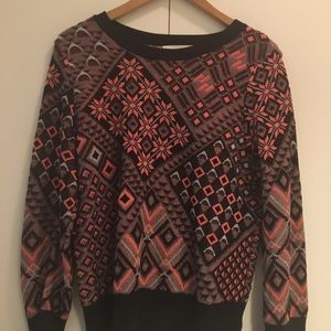 Anthropologie ornamental print textured sweater